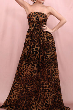 Leopard Print Strapless Dress