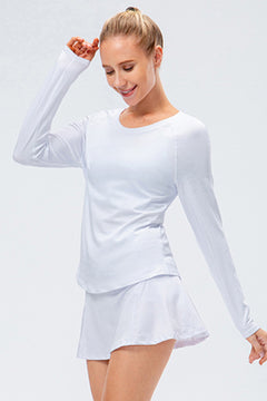 Raglan Sleeve Round Neck Athletic Top