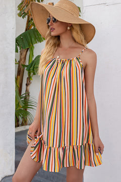 Striped Ruffle Hem Dress