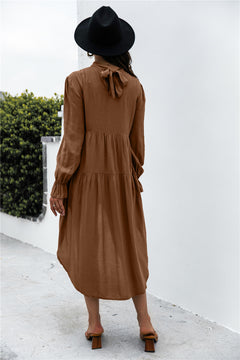 Solid Asymmetrical Patch Pleated Dress