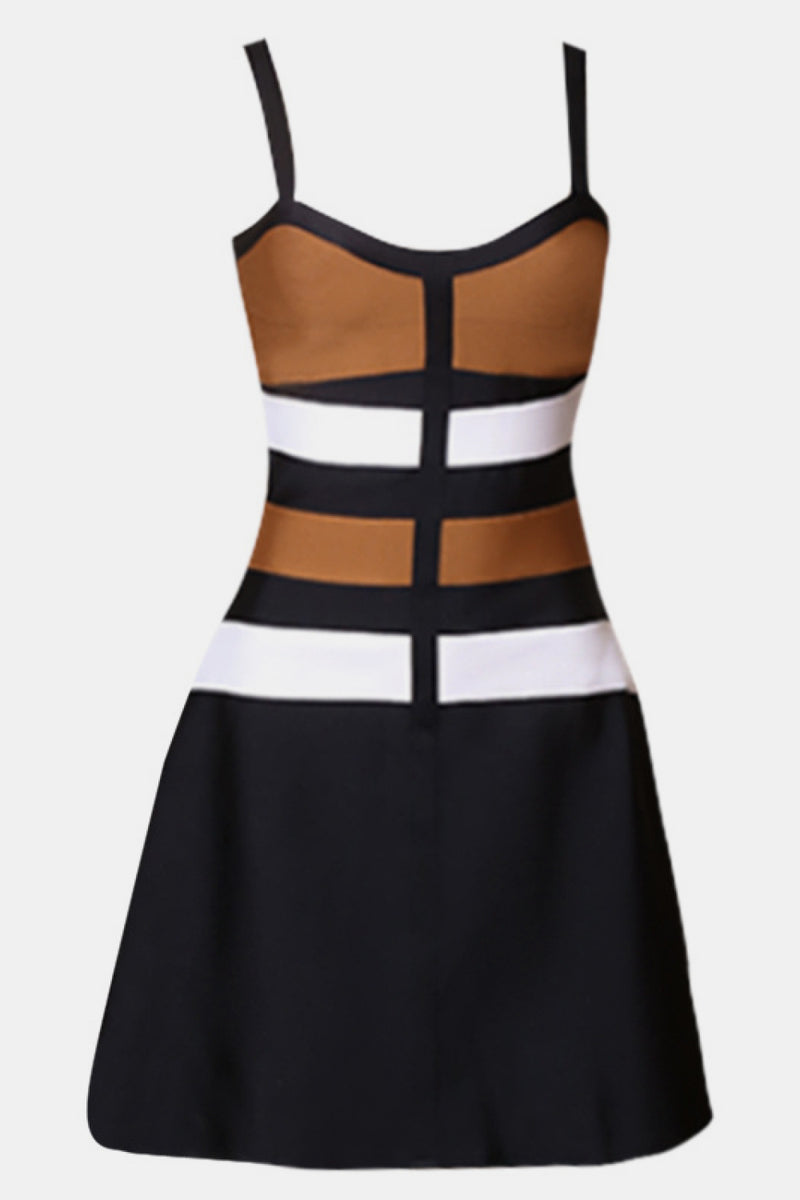 Striped Sleeveless A-Line Dress