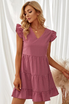 Swiss Dots Ruffle Dress