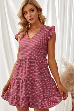 Swiss Dots Ruffle Dress