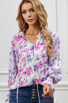 Rose Floral Smocked Blouse