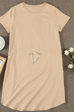 Pocketed Drawstring Waist Dress