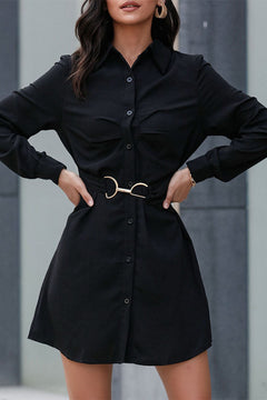 Belted Mini Shirt Dress