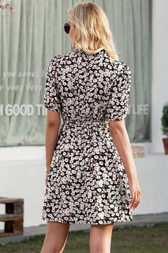 Ditsy Floral Mock Neck Dress